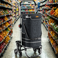COMFORT bevásárlótáska lépcsőjáró kerekekkel, 50l, fekete