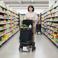 COMFORT bevásárlótáska lépcsőjáró kerekekkel, 50l, fekete