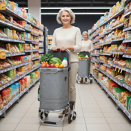 COMFORT bevásárlótáska lépcsőjáró kerekekkel, 50l, szürke