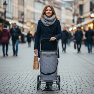 COMFORT bevásárlótáska lépcsőjáró kerekekkel, 50l, szürke