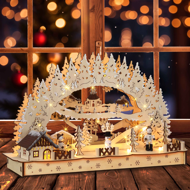 CLEMENT karácsonyi LED ív, 45x12,5x28cm, természetes barna