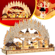 CLEMENT karácsonyi LED ív, 45x12,5x28cm, természetes barna