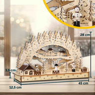 CLEMENT karácsonyi LED ív, 45x12,5x28cm, természetes barna