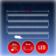 SIMPLE karácsonyi fényfüzér, 60m, hideg fehér