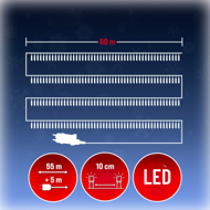 SIMPLE karácsonyi fényfüzér, 60m, meleg fehér