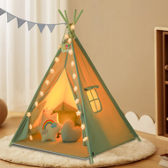 JULIUS gyerek teepee sátor, 120x120x160cm, szürke/kék