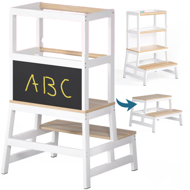 PLAY tanulótorony fenyőfa, 93x56x49cm, fehér/natúr barna