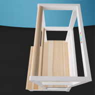 PLAY tanulótorony fenyőfa, 93x56x49cm, fehér/natúr barna