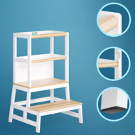 PLAY tanulótorony fenyőfa, 93x56x49cm, fehér/natúr barna