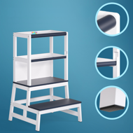 PLAY tanulótorony fenyőfa, 93x56x49cm, fehér/antracit