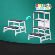 PLAY tanulótorony fenyőfa, 93x56x49cm, fehér/antracit