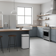 DEUS érzékelős szemetes, 58 liter, fehér