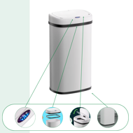 DEUS érzékelős szemetes, 58 liter, fehér