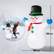 Világító Hóember felfújható, 120cm, fehér
