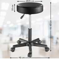 BONI görgős puff, Ø35cm, fekete