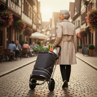 EASY bevásárlótáska kerekekkel, 50l, fekete