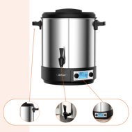 DION borfőző/tea/puncs főző, 28l, ezüst