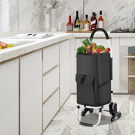 Shopper bevásárlótáska, kerekeken, lépcsőhöz 45L, 101x45x39 cm, fekete