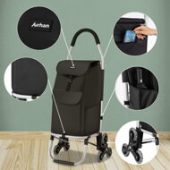 Shopper bevásárlótáska, kerekeken, lépcsőhöz 45L, 101x45x39 cm, fekete