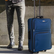 TRAVEL utazóbőrönd készlet, 5 darabos, éjféli kék