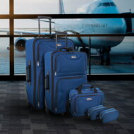 TRAVEL utazóbőrönd készlet, 5 darabos, éjféli kék