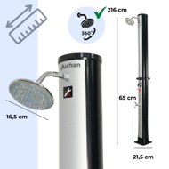 KARIBIK napelemes zuhany, 35l, ezüst/fekete