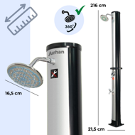 KARIBIK napelemes zuhany, 35l, ezüst/fekete