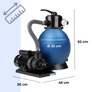 AQUA homokszűrő medencéhez, 10 200 l/h, kék