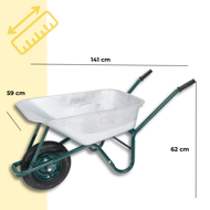 GREEN BARRY horganyzott talicska, max. kapacitás 100l/250kg, ezüst/fekete