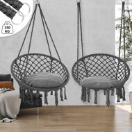 BOHO függőszék párnával, Ø61cm, antracit