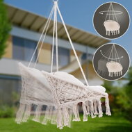BOHO függőszék párnával, Ø61cm, bézs