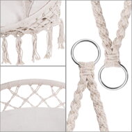BOHO függőszék párnával, Ø61cm, bézs