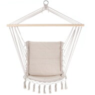 BOHO függőszék párnával, Ø61cm, bézs