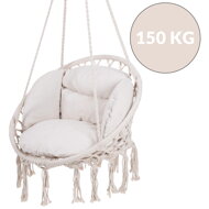 BOHO függőszék párnával, Ø61cm, bézs