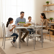 PAUL étkezőgarnitúra, 5 részes, bársony fehér