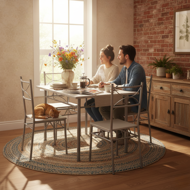 PAUL étkezőgarnitúra, 5 részes, bársony fehér