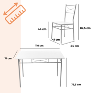 PAUL étkezőgarnitúra, 5 részes, bársony fehér