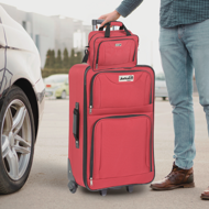 TRAVEL utazóbőrönd készlet, 5 darabos, piros