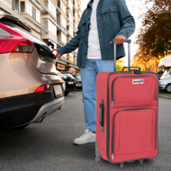TRAVEL utazóbőrönd készlet, 5 darabos, piros