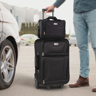 TRAVEL utazóbőrönd készlet, 5 darabos, fekete