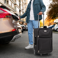 TRAVEL utazóbőrönd készlet, 5 darabos, fekete