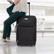 TRAVEL utazóbőrönd készlet, 5 darabos, fekete