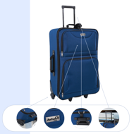 TRAVEL utazóbőrönd készlet, 5 darabos, éjféli kék