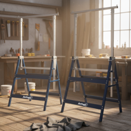 DANNY teleszkópos állvány, 2 darabos készlet, max. 200kg, 69x57x81-130cm, ezüst/kék