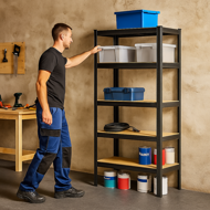 HEAVY nagy teherbírású polc, max 875kg, 90x40x180cm, fekete