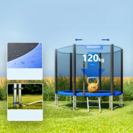 JUMP ugrálóhálóval ellátott trambulin, Ø244cm, fekete/kék