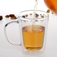 TEA teáskanna szűrővel, átlátszó, ezüst