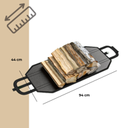 CORINA tüzifaház, 98x163x70cm, antracit/zöld