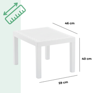 Kerti garnitúra AKITA, 3 részes, fehér