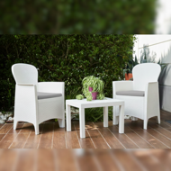 Kerti garnitúra AKITA, 3 részes, fehér